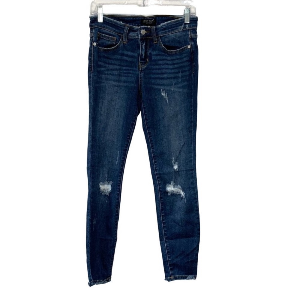 Judy Blue Skinny Fit Jeans Size 27 Blue Denim Stretch Distressed A136
